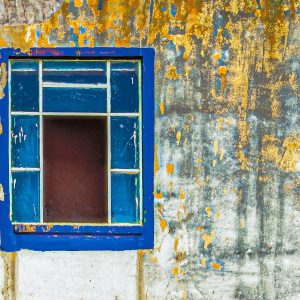 blue-window-weathered-wall-peeling-paint-puebla-mexico